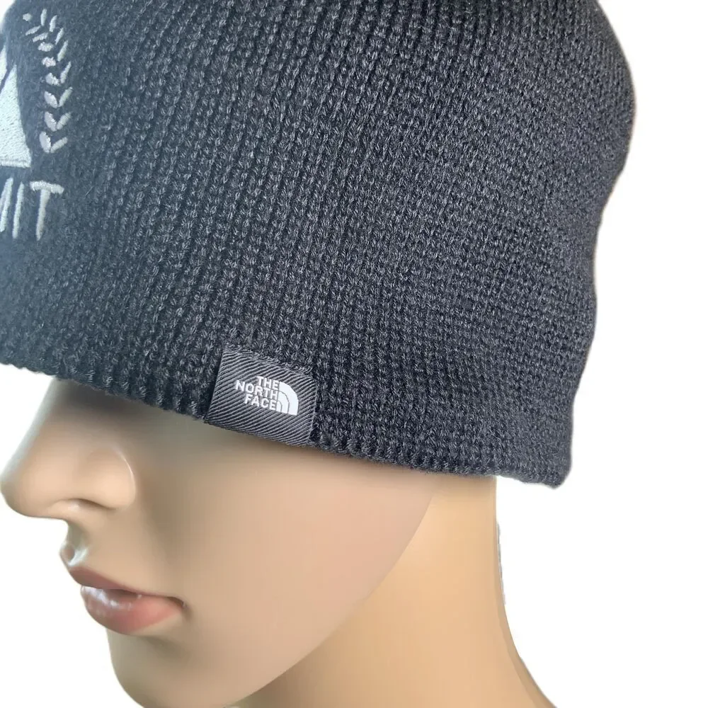 The North Unisex‎ Face Black Embroidered Logo Knit Hat Sz One Sz Grunge Normcore